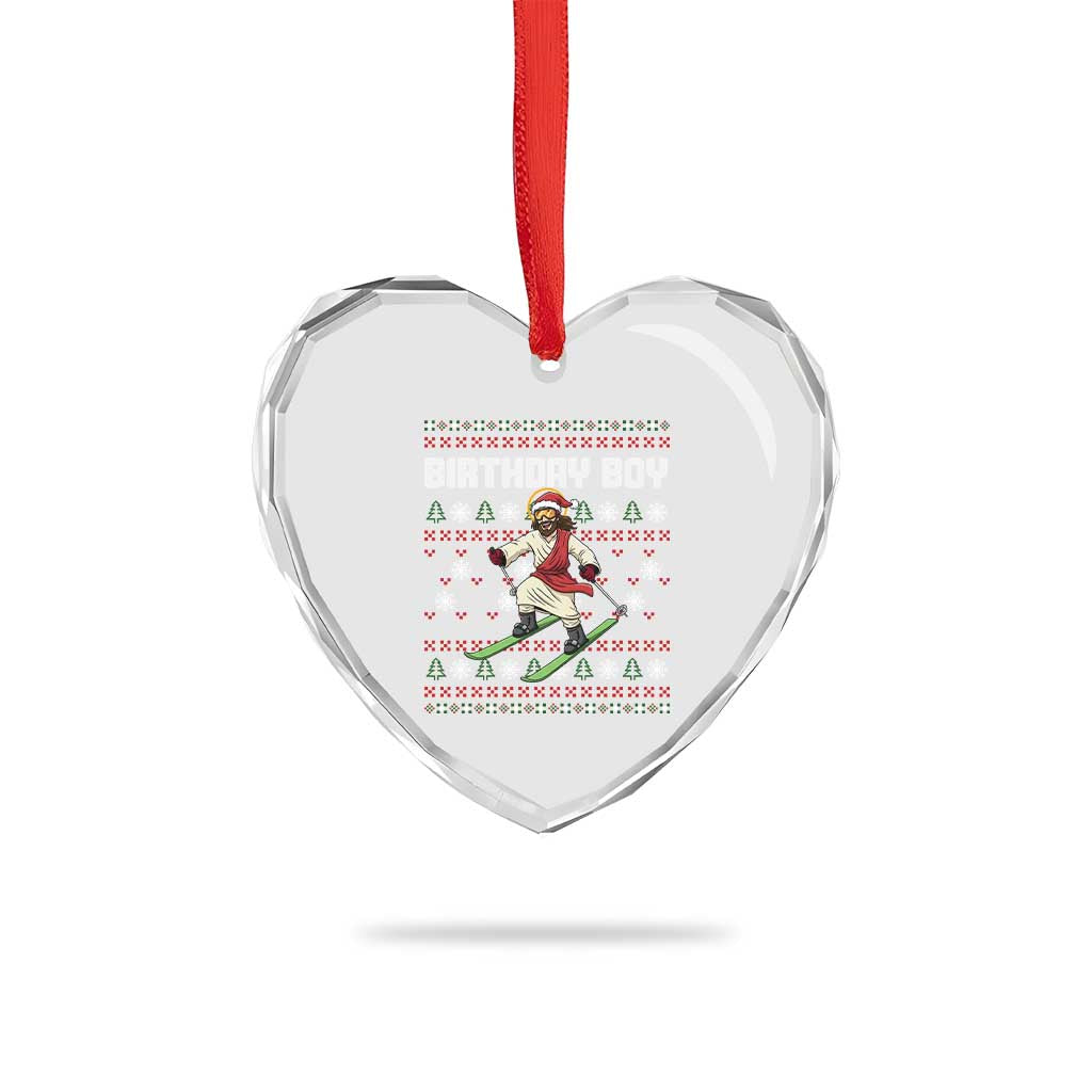 Jesus Christmas Meme Heart Crystal Glass Ornament Snowboard Birthday Boy Ugly Xmas TS14 Print Your Wear