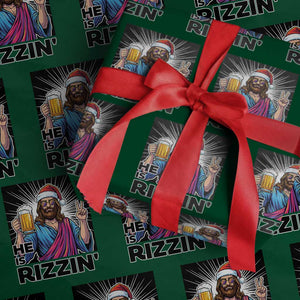 Jesus Christmas Wrapping Paper Roll Funny Drinking Beer Xmas Holiday TS14 Green Print Your Wear