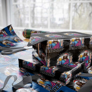 Jesus Christmas Wrapping Paper Roll Funny Drinking Beer Xmas Holiday TS14 Black Print Your Wear