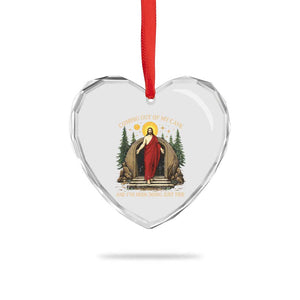 Jesus Coming Out Of My Cave And I Have Been Doing Just Fine Heart Crystal Glass Ornament Funny Christian Easter TS11 Print Your Wear