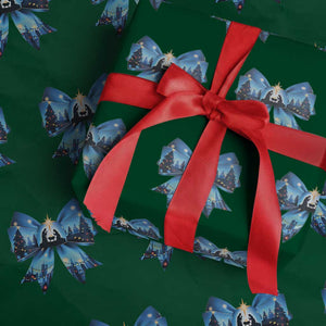 Jesus God Nativity Scene Coquette Bow Christmas Wrapping Paper Roll TS11 Green Print Your Wear