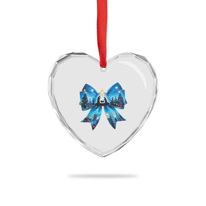 Jesus God Nativity Scene Coquette Bow Xmas Heart Crystal Glass Ornament TS11 Print Your Wear