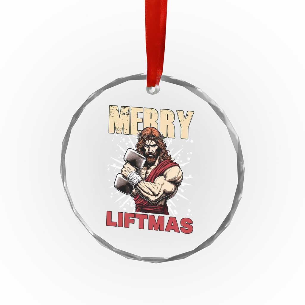 Jesus Gym Christmas Crystal Glass Ornament Merry Liftmas Xmas TS14 Print Your Wear