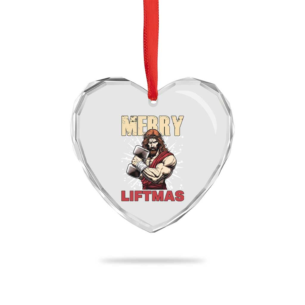 Jesus Gym Christmas Heart Crystal Glass Ornament Merry Liftmas Xmas TS14 Print Your Wear