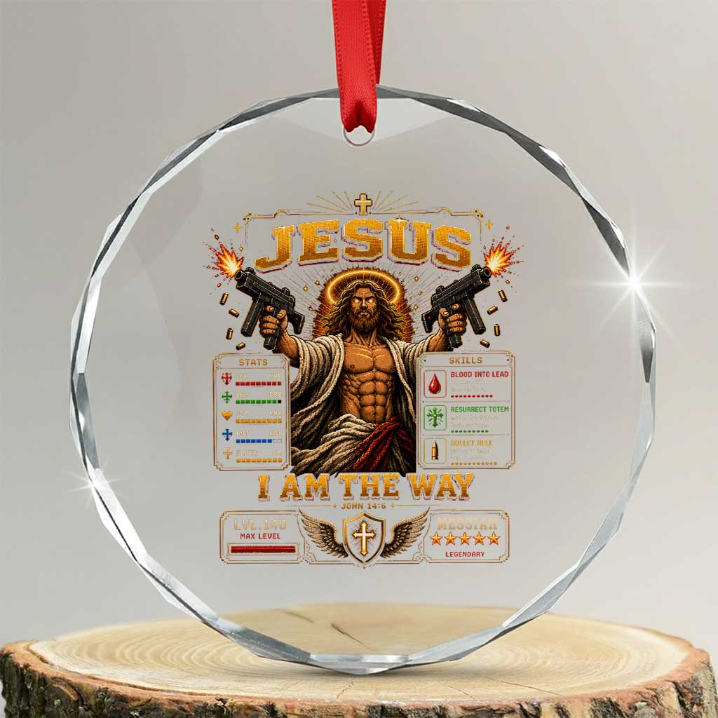 Jesus I Am the Way Character Stats RPG Books Crystal Glass Ornament