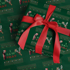 Jesus I Saw That Meme Wrapping Paper Roll Funny Ugly Christmas Religious Christian TS10 Green Print Your Wear
