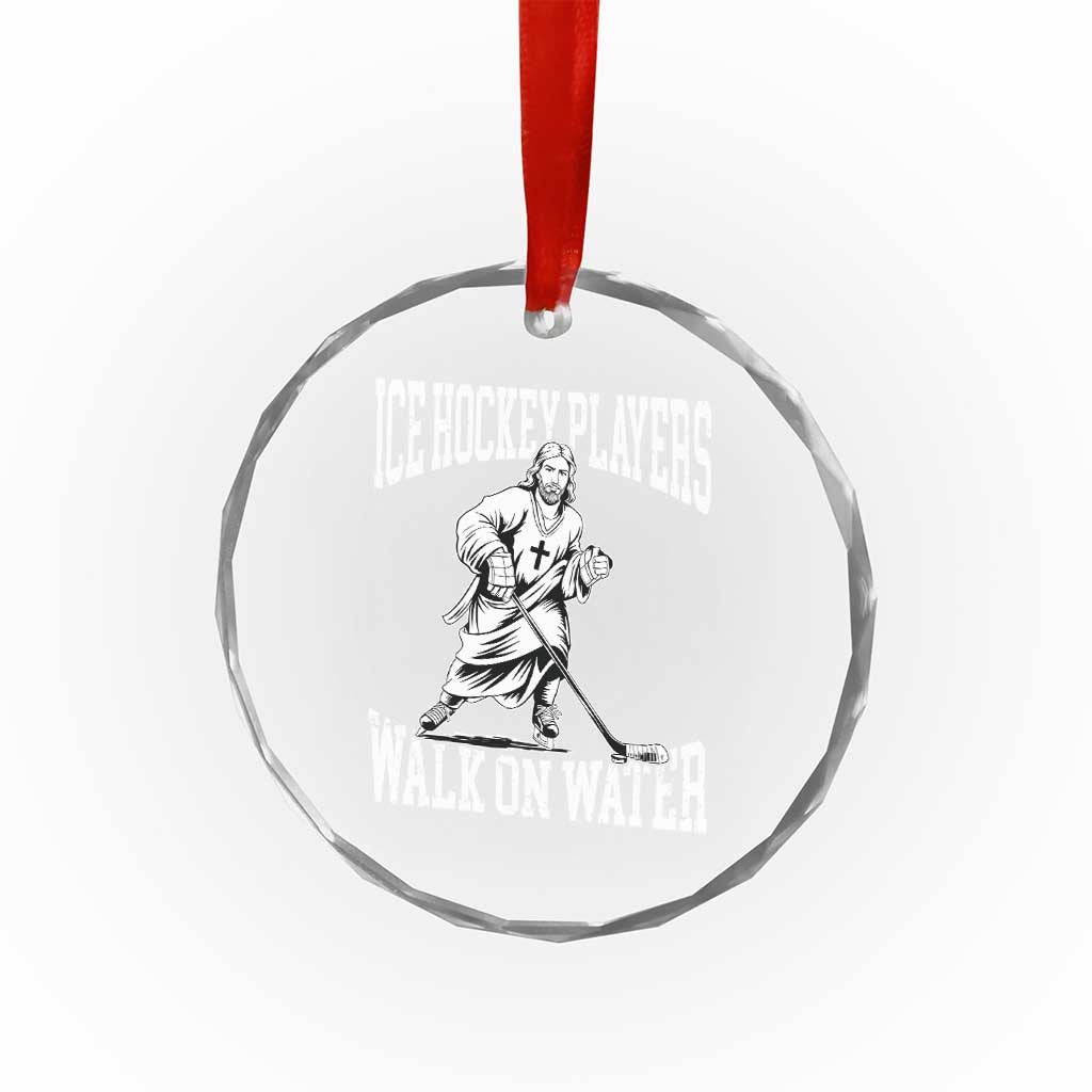 Jesus Ice Hockey Players Walk On Water Crystal Glass Ornament Funny Christian Gift TS12 Print Your Wear