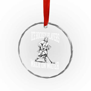 Jesus Ice Hockey Players Walk On Water Crystal Glass Ornament Funny Christian Gift TS12 Print Your Wear
