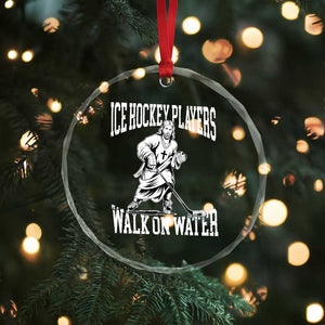 Jesus Ice Hockey Players Walk On Water Crystal Glass Ornament Funny Christian Gift TS12 Print Your Wear