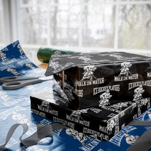 Jesus Ice Hockey Players Walk On Water Wrapping Paper Roll Funny Christian Gift TS12 Black Print Your Wear