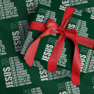 Jesus Is My Everything My God My Lord And Savior Christian Wrapping Paper Roll TS11 Green Print Your Wear