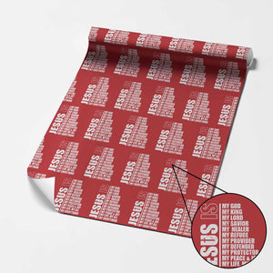 Jesus Is My Everything My God My Lord And Savior Christian Wrapping Paper Roll TS11 Red Print Your Wear