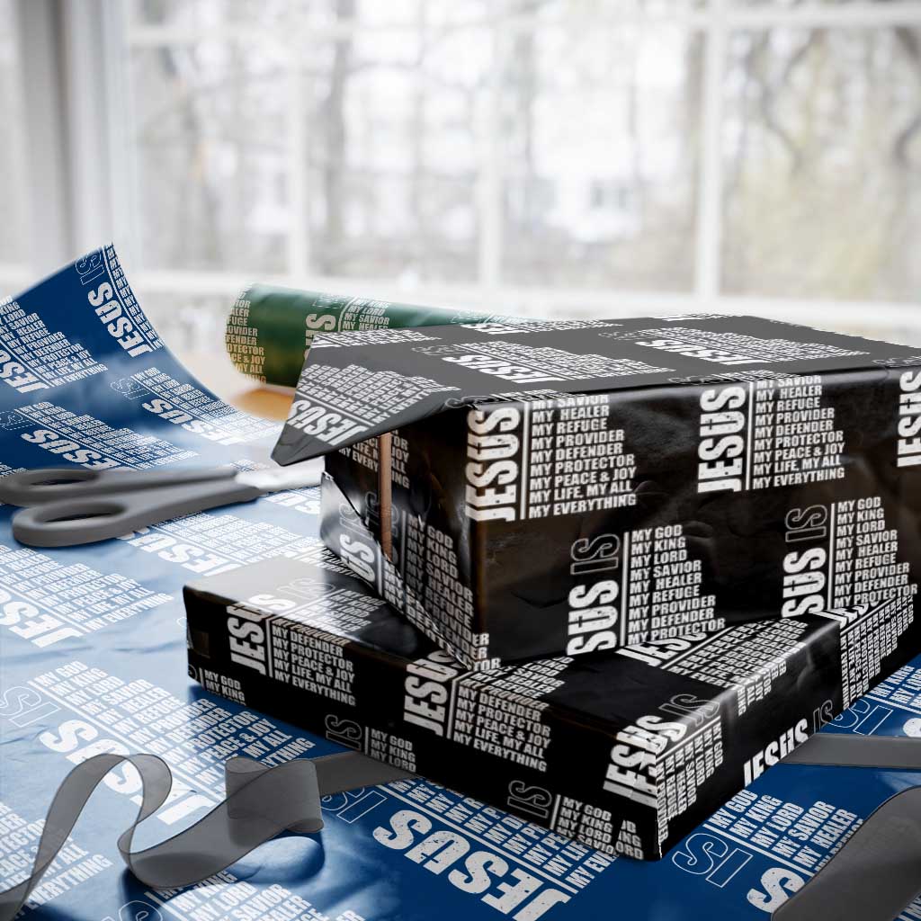 Jesus Is My Everything My God My Lord And Savior Christian Wrapping Paper Roll TS11 Black Print Your Wear