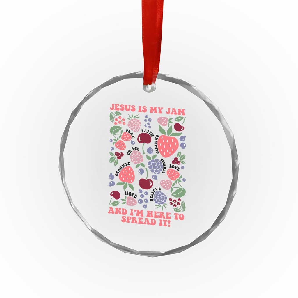 Jesus Is My Jam And I Am Here To Spread It Crystal Glass Ornament Christian Faith TS11 Print Your Wear