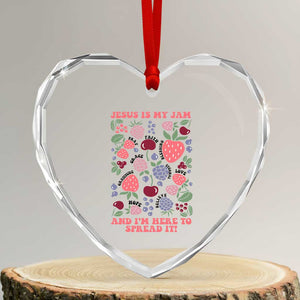 Jesus Is My Jam And I Am Here To Spread It Heart Crystal Glass Ornament Christian Faith TS11 Transparent Glass 3'' Heart Print Your Wear