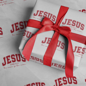 Jesus is the Reason Christmas Wrapping Paper Roll Christian Varsity TS10 White Print Your Wear