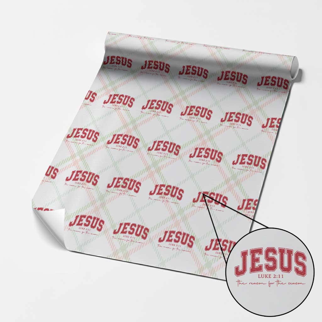 Jesus is the Reason Christmas Wrapping Paper Roll Christian Varsity TS10 Christmas Plaid Print Your Wear