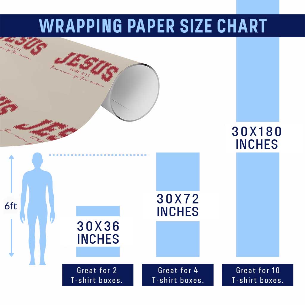 Jesus is the Reason Christmas Wrapping Paper Roll Christian Varsity TS10 Print Your Wear