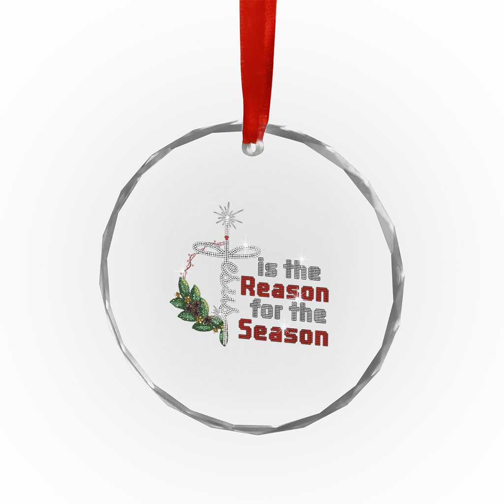 Jesus Is The Reason For The Season Crystal Glass Ornament TS09 Print Your Wear