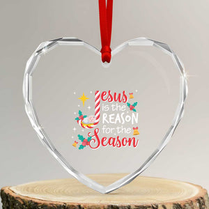 Jesus Is The Reason For The Season Heart Crystal Glass Ornament Christmas Jolly Bell TS11 Transparent Glass 3'' Heart Print Your Wear