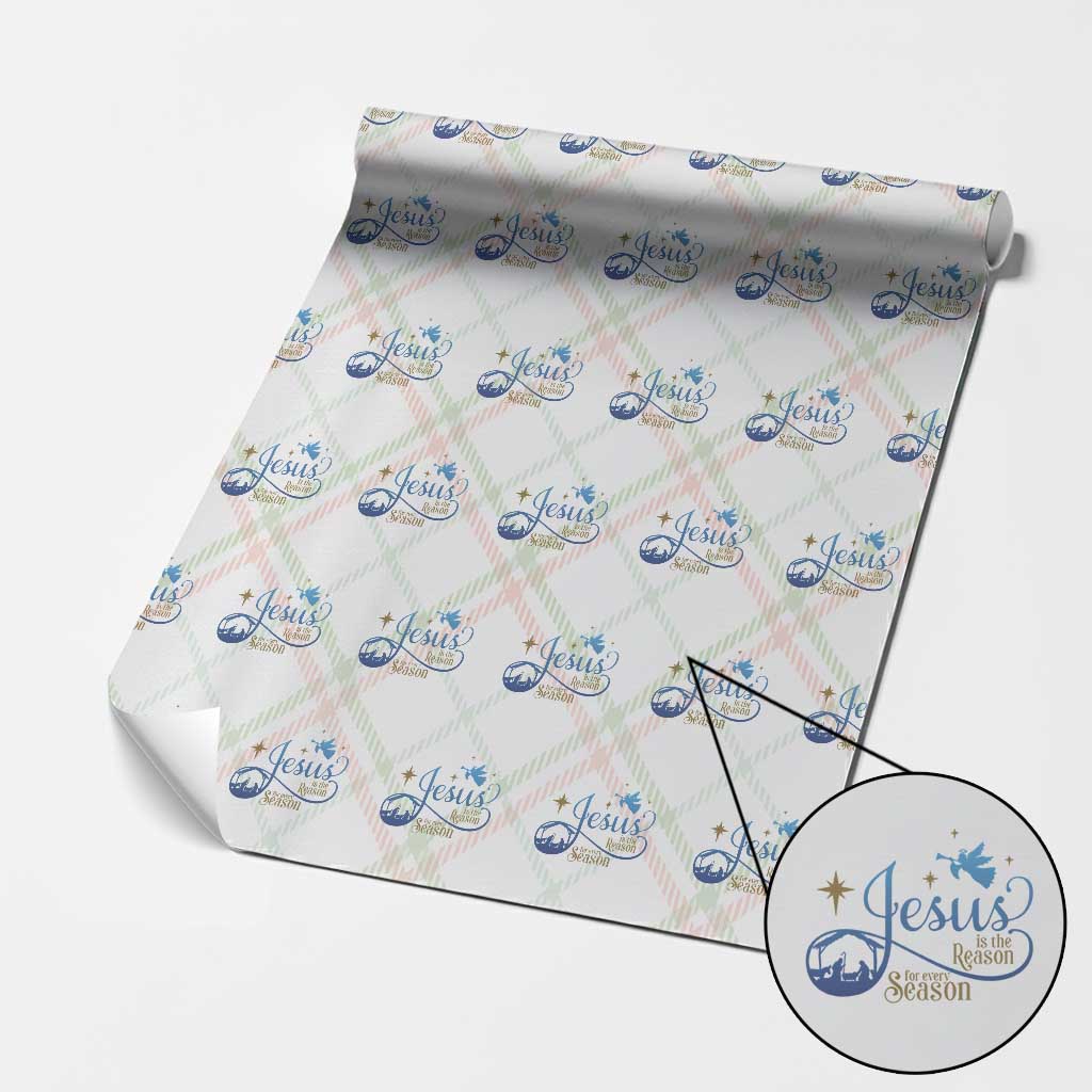 Jesus Is The Reason For The Season Wrapping Paper Roll Nativity Scene TS11 Christmas Plaid Print Your Wear