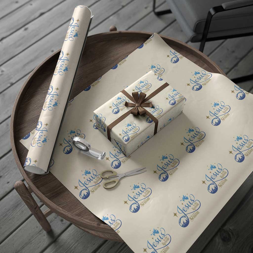 Jesus Is The Reason For The Season Wrapping Paper Roll Nativity Scene TS11 Beige Print Your Wear