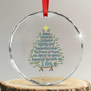 Jesus Names Christmas Tree Crystal Glass Ornament Christian Bible Verse Xmas TS10 Transparent Glass 3'' Circle Print Your Wear