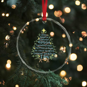 Jesus Names Christmas Tree Crystal Glass Ornament Christian Bible Verse Xmas TS10 Print Your Wear