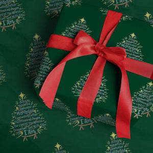 Jesus Names Christmas Tree Wrapping Paper Roll Christian Bible Verse Xmas TS10 Green Print Your Wear
