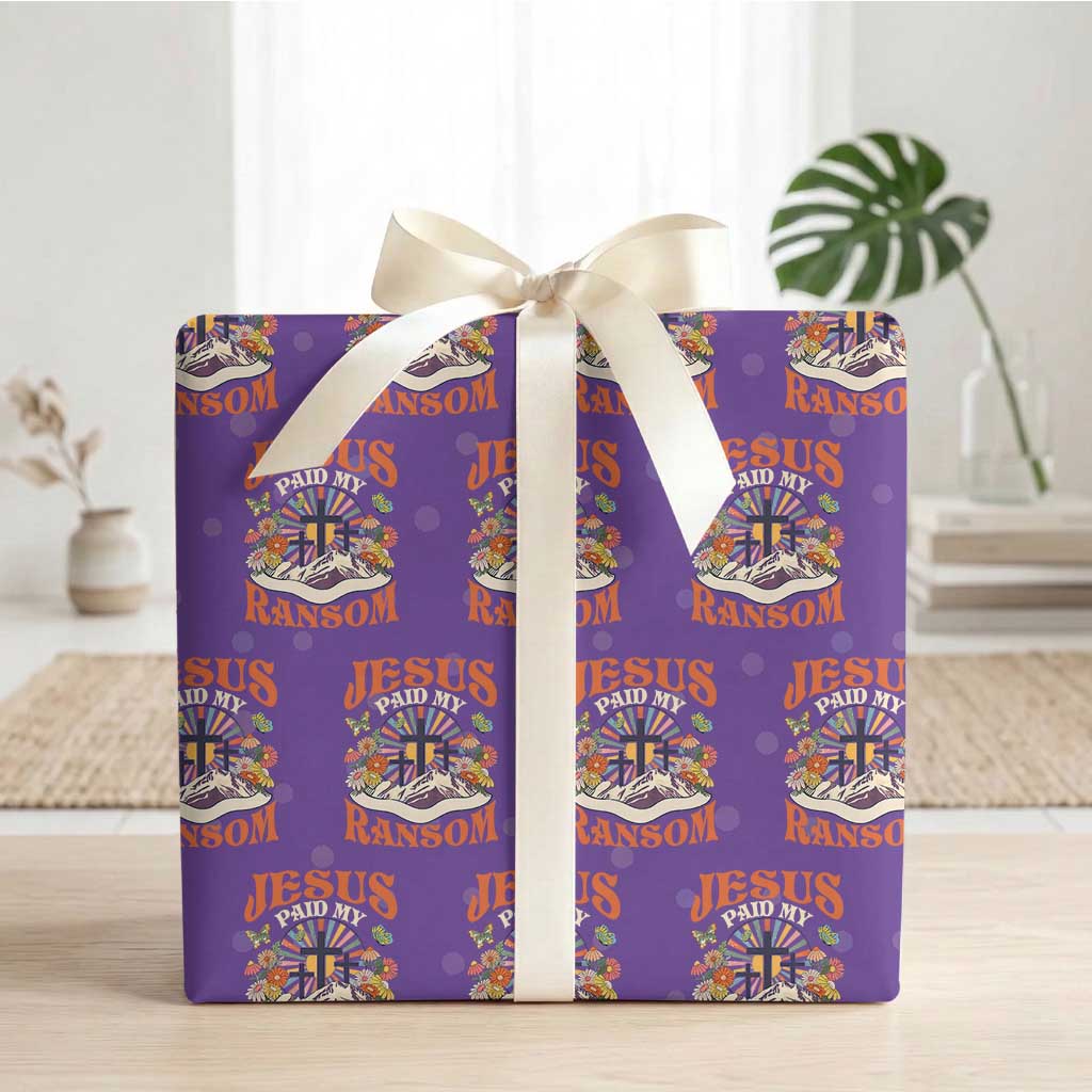 Jesus Paid My Ransom Wrapping Paper Roll Jesus Christian Faith Good Friday Bible Verse TS11 Purple Print Your Wear