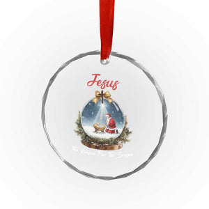 Jesus Santa Christmas Crystal Glass Ornament The Reason For The Season TS14 Print Your Wear