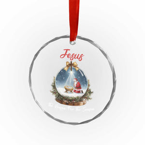 Jesus Santa Christmas Crystal Glass Ornament The Reason For The Season TS14 Print Your Wear