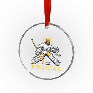 Jesus Saves Crystal Glass Ornament Funny Christian Ice Hockey Goalie Gift TS12 Print Your Wear