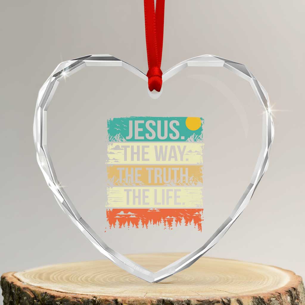 Jesus The Way The Truth The Life Heart Crystal Glass Ornament Blessed Christians TS11 Transparent Glass 3'' Heart Print Your Wear