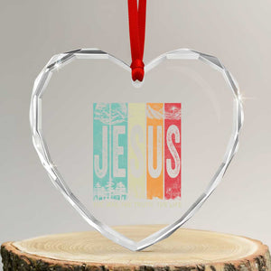 Jesus The Way The Truth The Life Heart Crystal Glass Ornament Christian Worship TS11 Transparent Glass 3'' Heart Print Your Wear