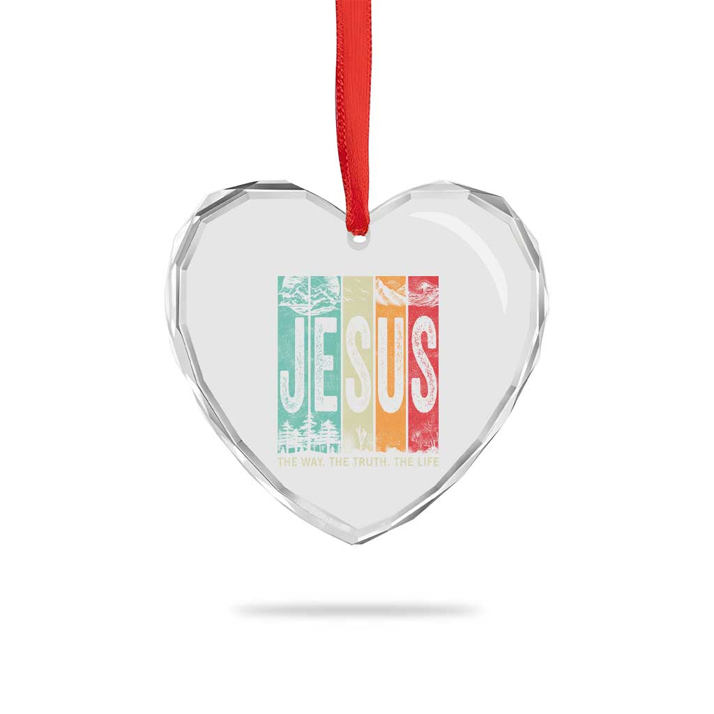 Jesus The Way The Truth The Life Heart Crystal Glass Ornament Christian Worship TS11 Print Your Wear