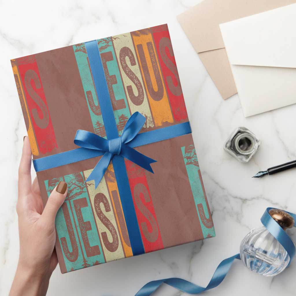 Jesus The Way The Truth The Life Wrapping Paper Roll Christian Worship TS11 Mocha Print Your Wear
