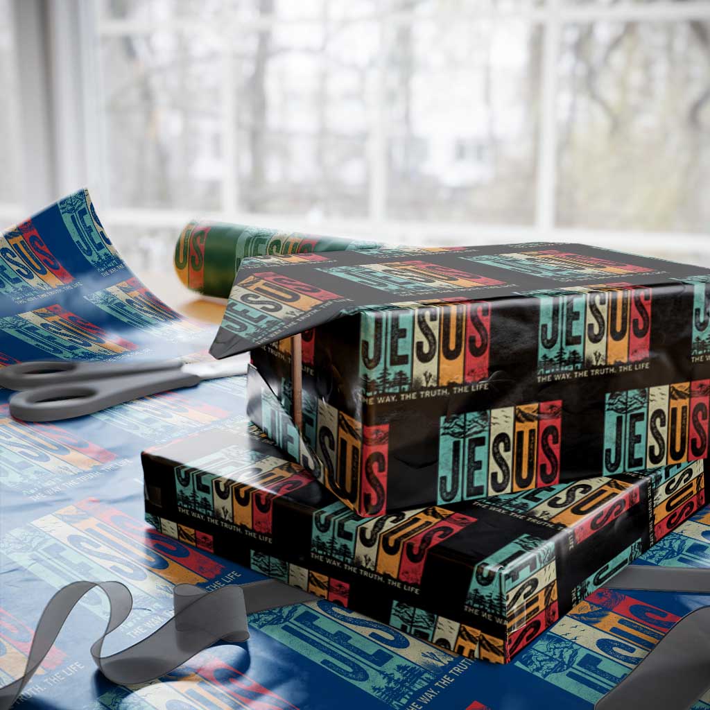 Jesus The Way The Truth The Life Wrapping Paper Roll Christian Worship TS11 Black Print Your Wear