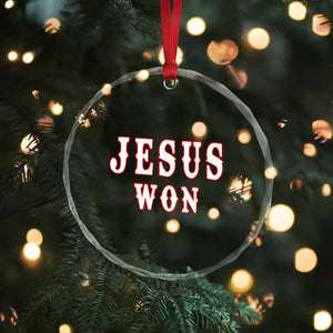 Jesus Won Crystal Glass Ornament Christianity Religion TS02 Print Your Wear