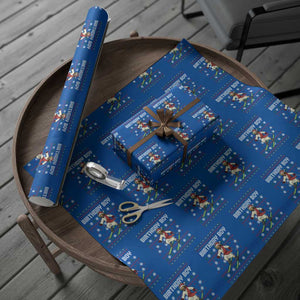 Jesus Xmas Meme Wrapping Paper Roll Snowboard Birthday Boy Ugly Xmas TS14 Blue Print Your Wear