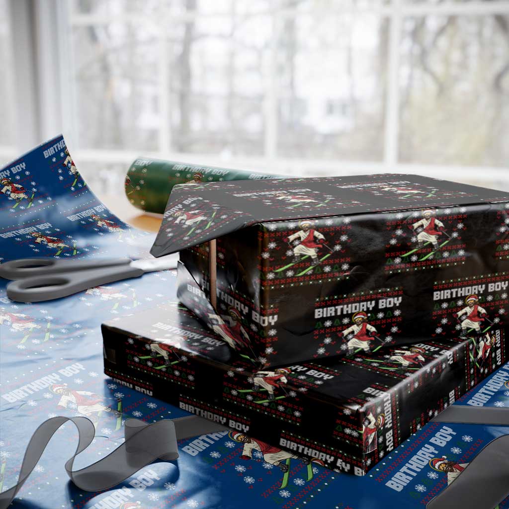 Jesus Xmas Meme Wrapping Paper Roll Snowboard Birthday Boy Ugly Xmas TS14 Black Print Your Wear