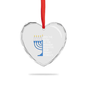Jewish Faith and Pray Heart Crystal Glass Ornament May The Glow Of The Menorah Brighten Your Darkest Moments TS02 Print Your Wear