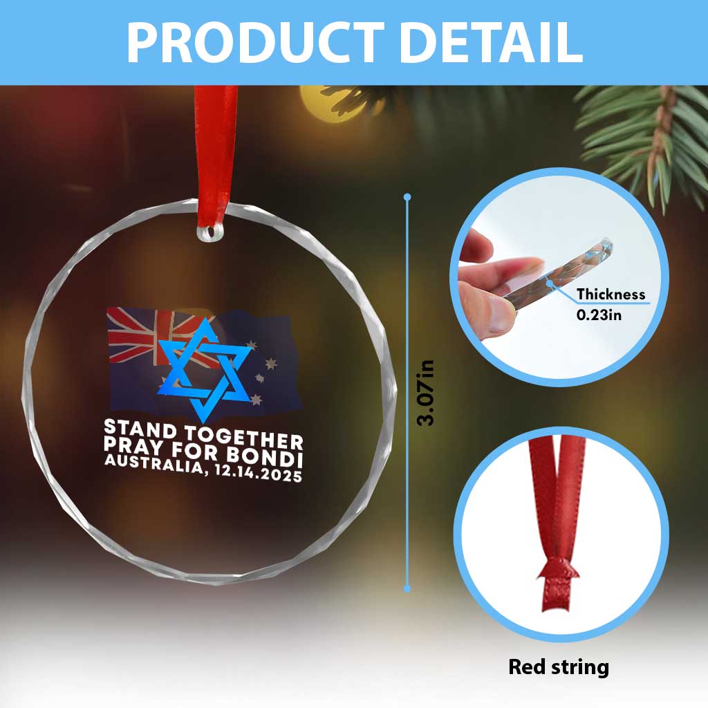Jewish Strong Stand Together Crystal Glass Ornament Pray for Bondi Australia Hanukkah Dec 14 2025 Remembrance TS02 Print Your Wear