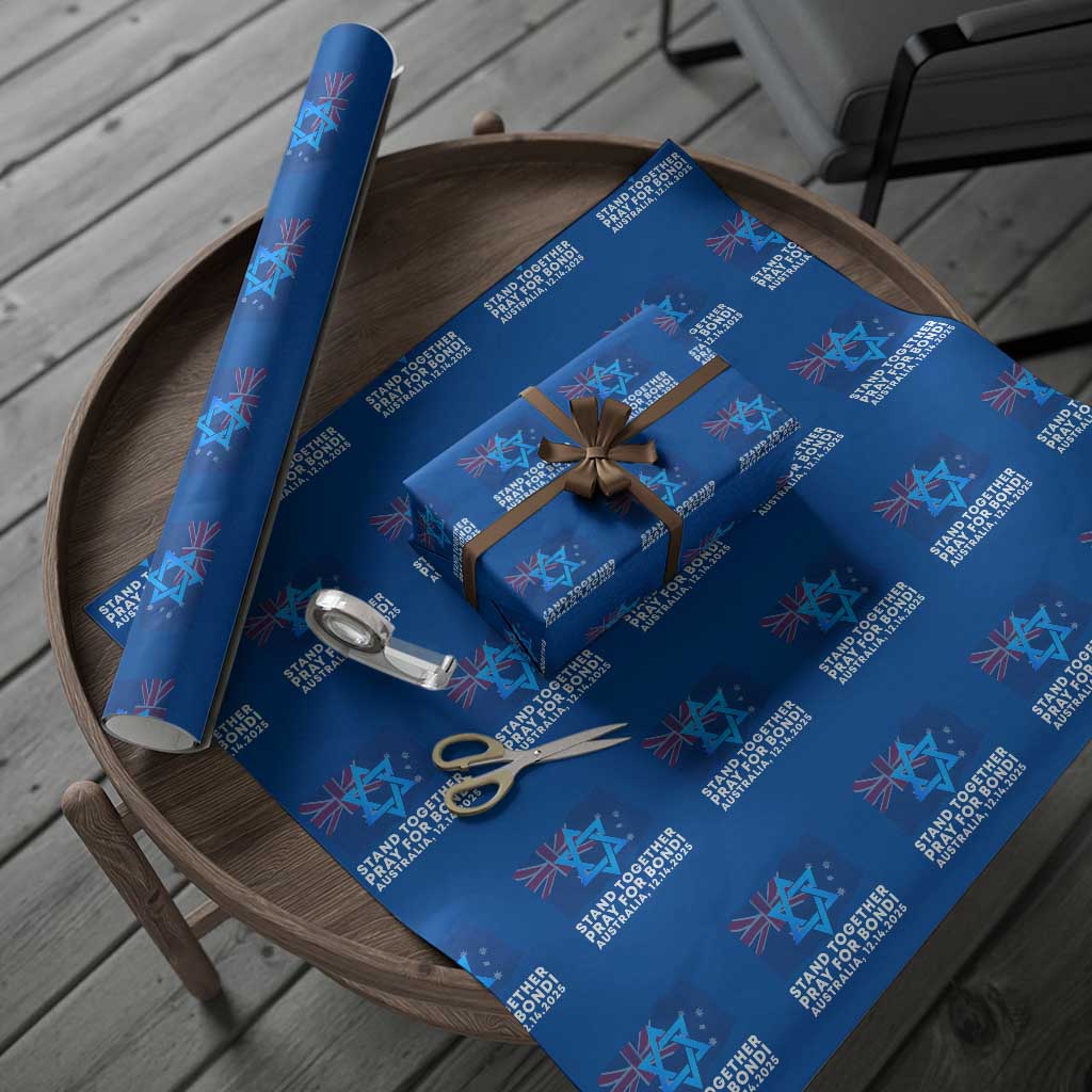 Jewish Strong Stand Together Wrapping Paper Roll Pray for Bondi Australia Hanukkah Dec 14 2025 Remembrance TS02 Blue Print Your Wear