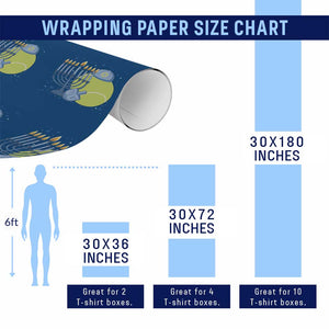Jewish Tennis Player Hanukkah Wrapping Paper Roll Funny Racquet Lover Gift TS12 Print Your Wear