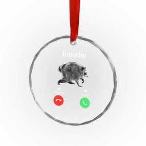 Jimothy Calling Phone Call Seattle Raccoon Crystal Glass Ornament