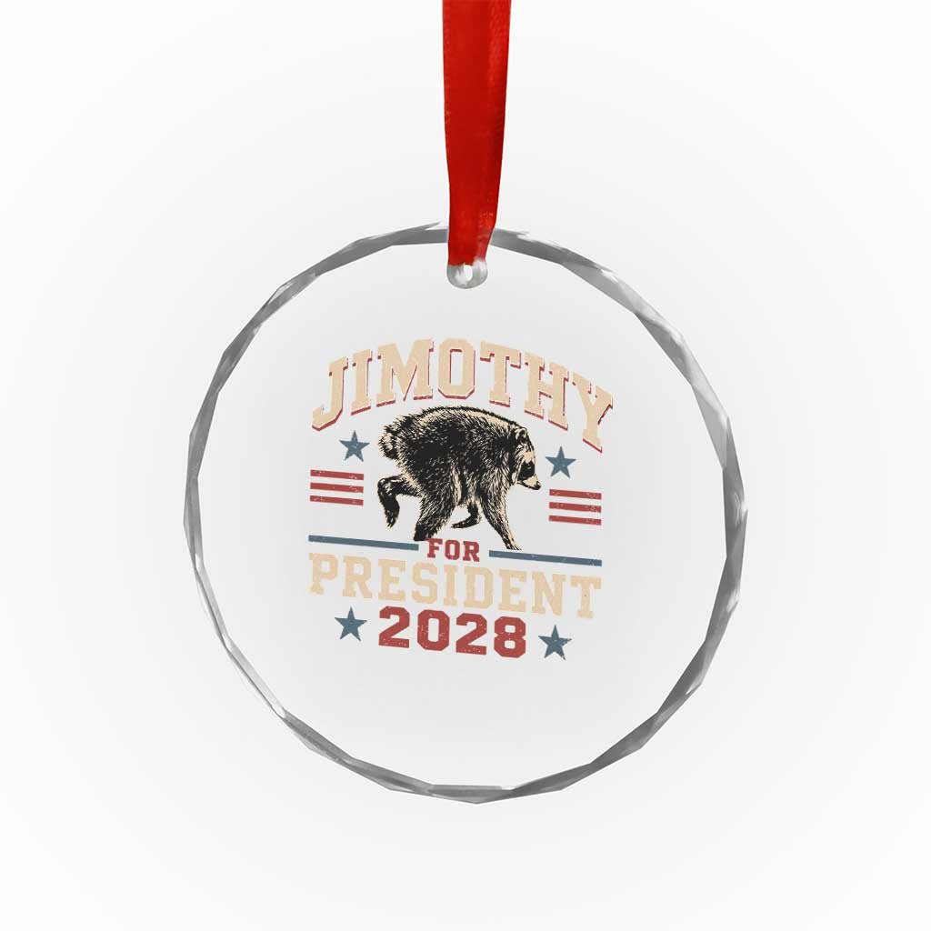 Jimothy For President 2028 Crystal Glass Ornament Funny Jimothy The Raccoon Seattle Trash Panda Meme