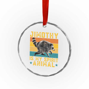Jimothy Is My Spirit Animal Seattle Raccoon Lover Crystal Glass Ornament Retro Sunset Viral Ballard Trash Panda Graphic
