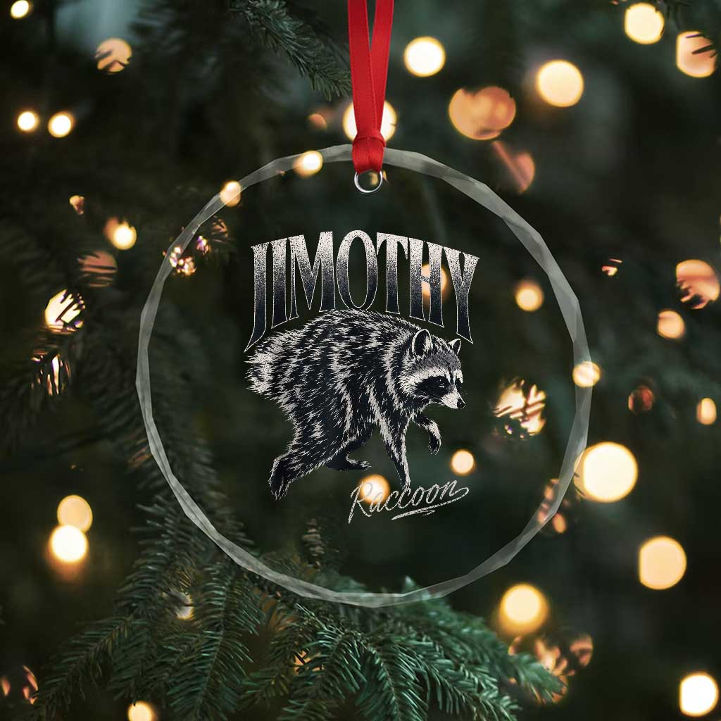 Jimothy Raccoon Crystal Glass Ornament Funny Seattle Trash Panda Wildlife