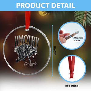 Jimothy Raccoon Crystal Glass Ornament Funny Seattle Trash Panda Wildlife